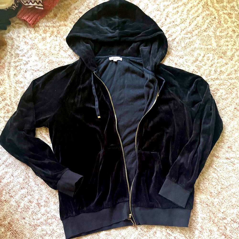 Juicy Cotoure black velour velvet sweatshirt size M